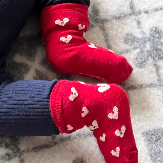 Bengt&Lotta ベングト&ロッタ ベビーソックス ( スモールハート / レッド )