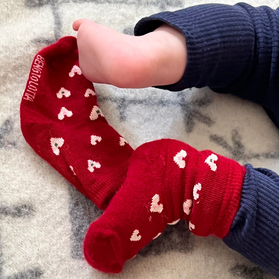 Bengt&Lotta ベングト&ロッタ ベビーソックス ( スモールハート / レッド )