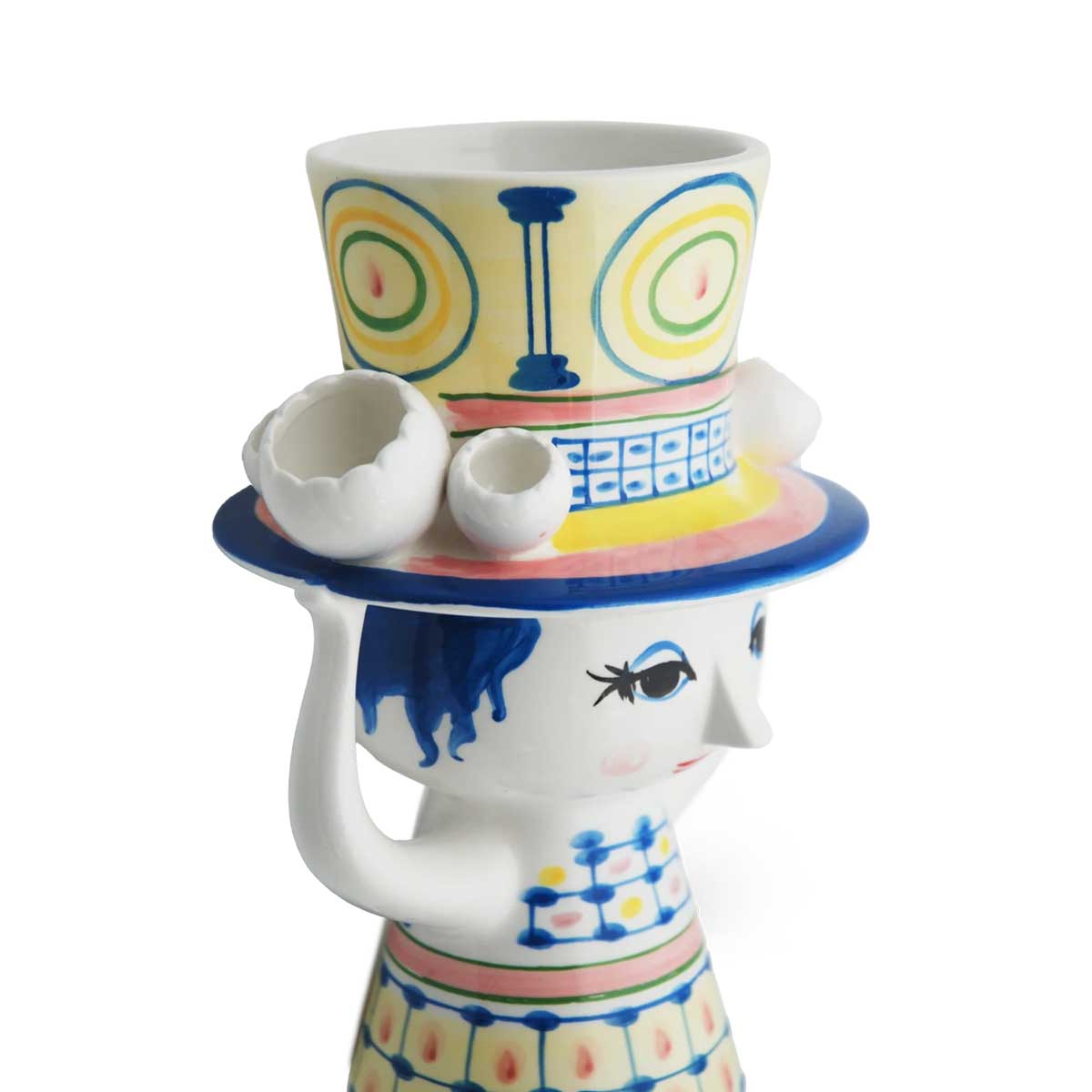 Bjorn Wiinblad ビヨン・ヴィンブラッド Lady with hat フラワーベース ( H20.5cm / ブルー )