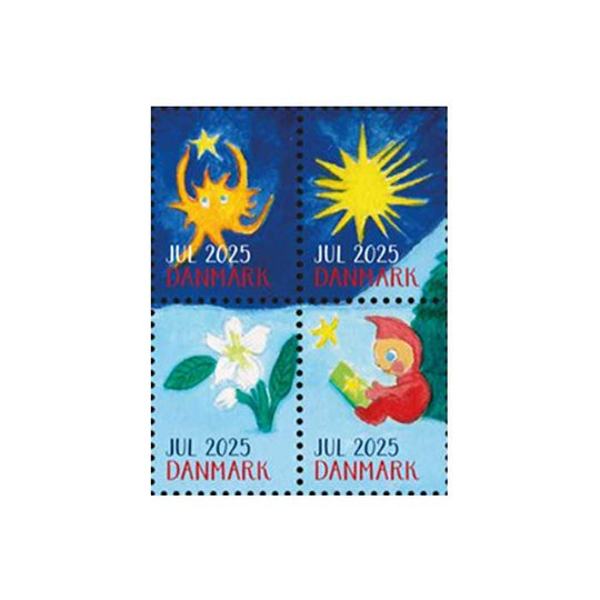 Danish Christmas Seals デンマーク クリスマス シール ( 2025年 / 4枚カット )