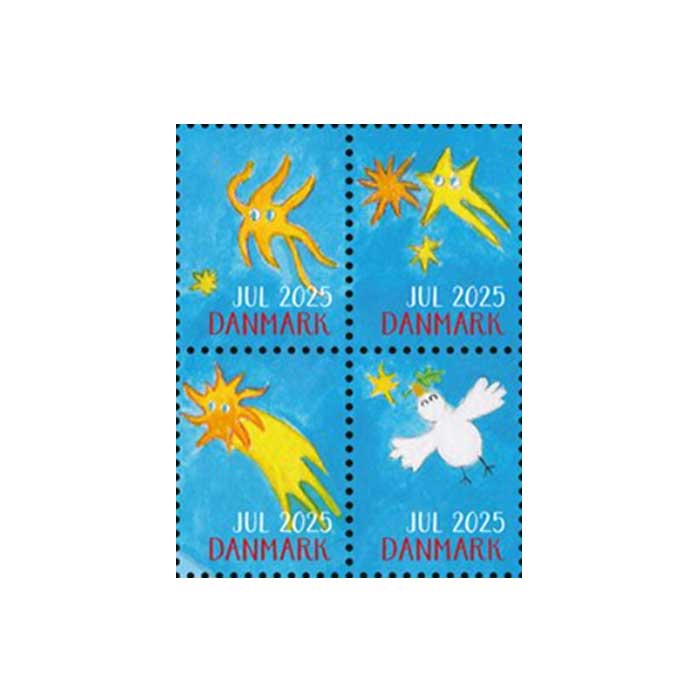 Danish Christmas Seals デンマーク クリスマス シール ( 2025年 / 4枚カット )