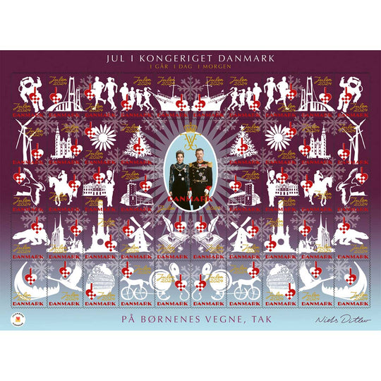 Danish Christmas Seals デンマーク クリスマス シール ( 2024年 / 1シート50枚 )