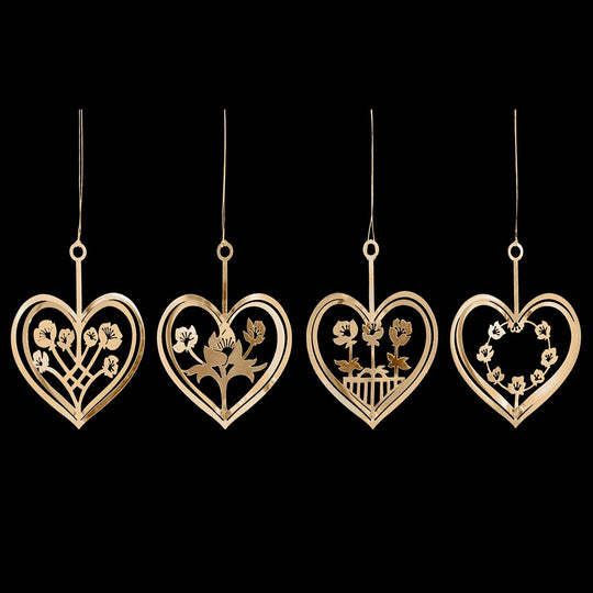 JETTE FROLICH イエッテ・フローリッヒ オーナメント フラワーハート（ゴールド / 4個セット）
