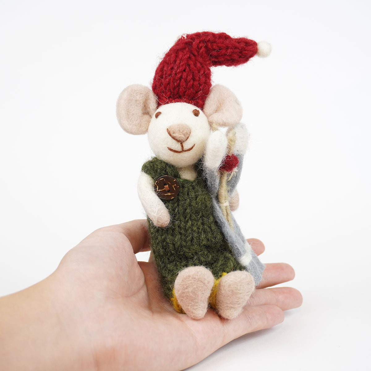 Gry&Sif グライアンドシフ オーナメント ( ホワイトマウス / グリーンパンツ / スキー )