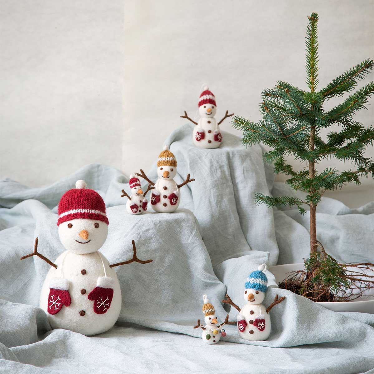 Gry&Sif グライアンドシフ オーナメント ( ミニスノーマン / ニット帽 / Mix / 3個セット )