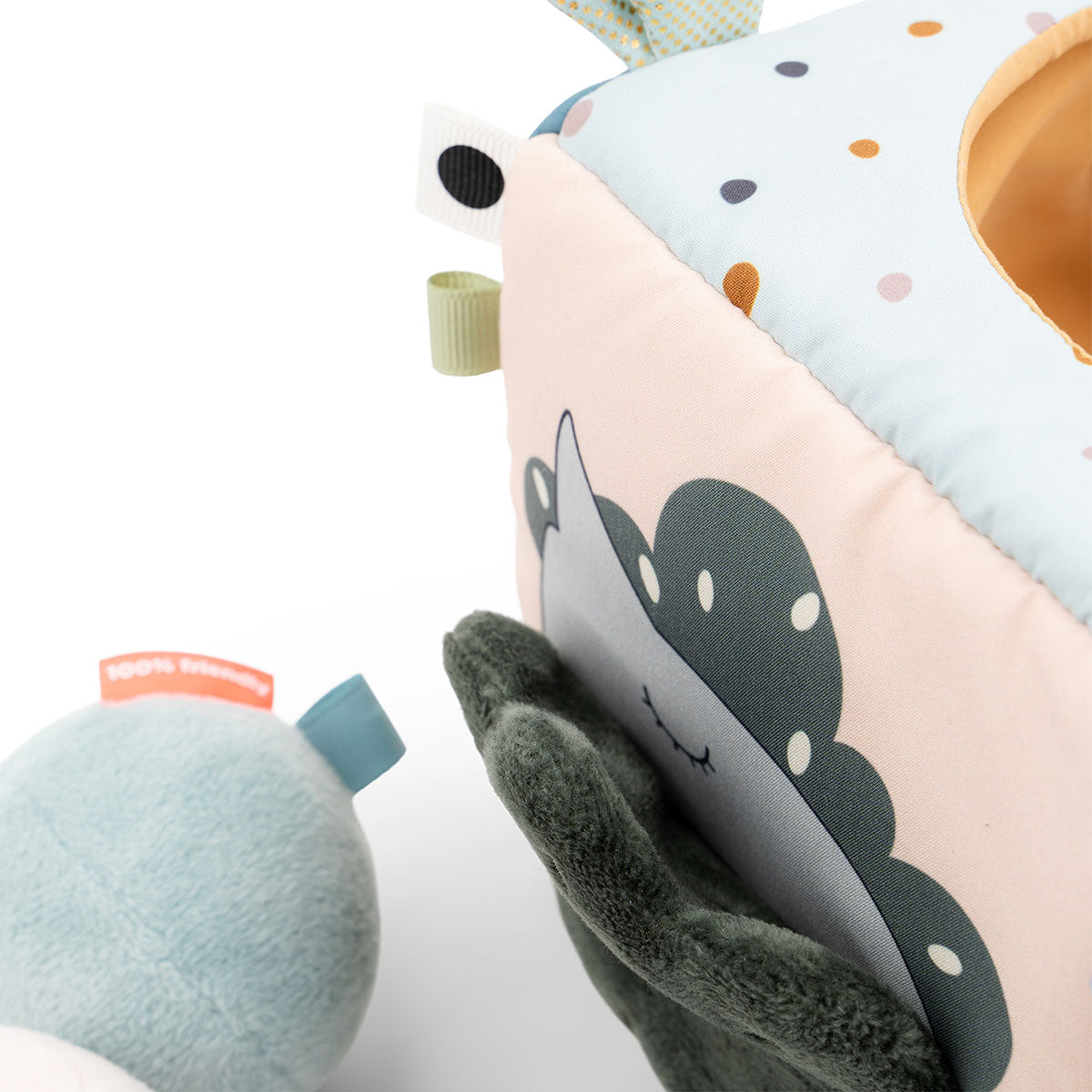 done by deer ダンバイディア 布製知育玩具 ディスカバリーキューブ ( ディアフレンズ / カラーミックス )