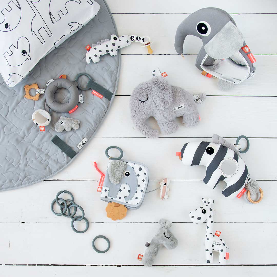 done by deer ダンバイディア 鏡付き知育玩具 アクティビティフロアミラー ( エルフィ グレー )