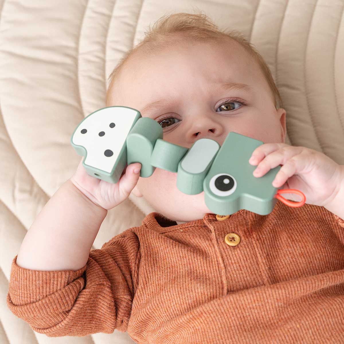 done by deer ダンバイディア 木製知育玩具 ツイスト＆ターントイ ( クロコグリーン )