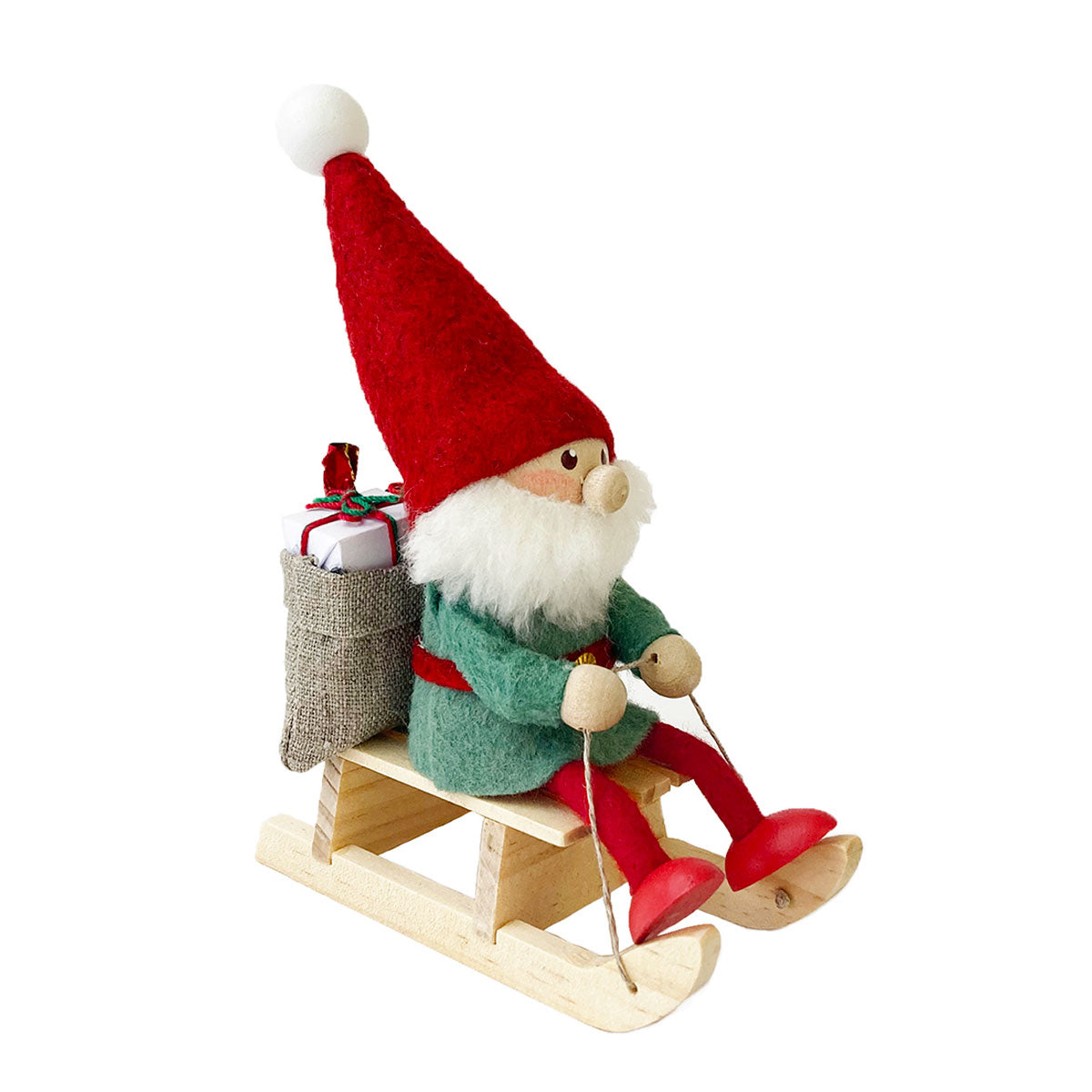 ざわ　サンタクロース NORDIKA nisse ノルディカ ニッセ クリスマス 木製人形 ( そりに乗った