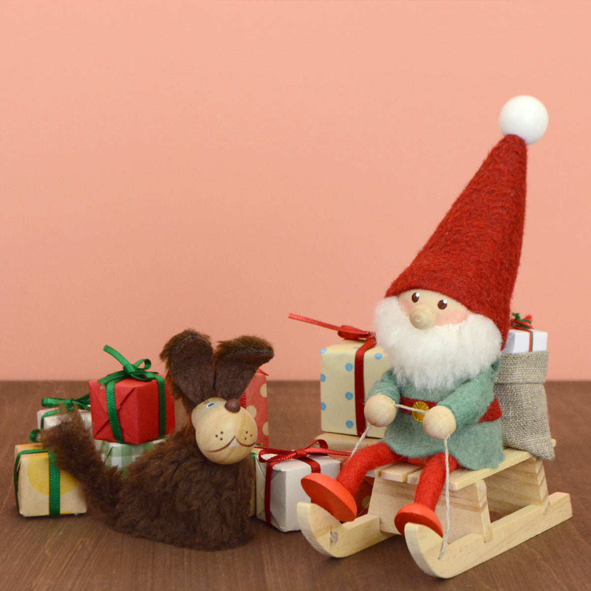 NORDIKA nisse ノルディカ ニッセ クリスマス 木製人形 ( そりに乗った