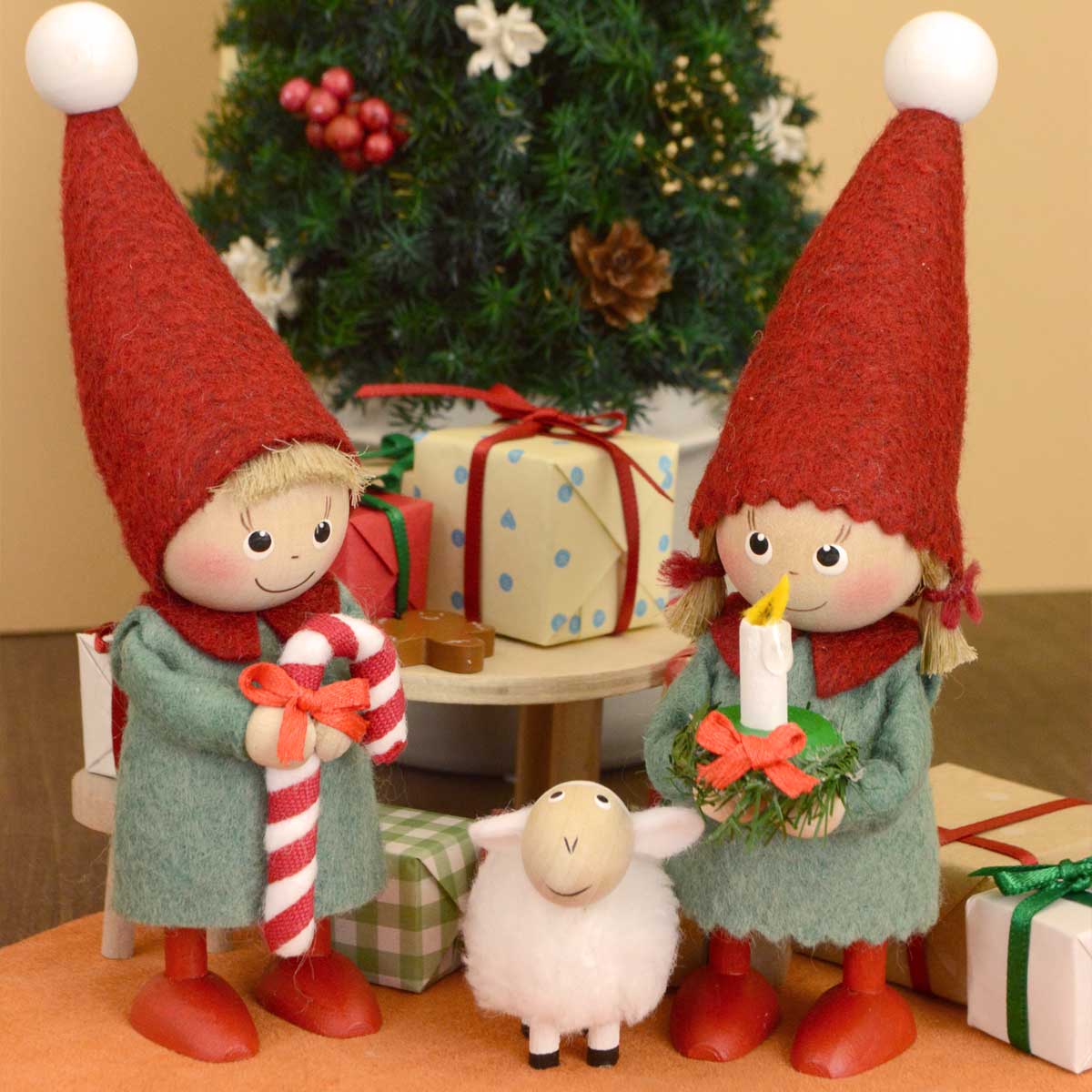 北欧 Nordika 新品 木製クリスマスツリー型キャンドルホルダー レア NORDIKA nisse ノルディカ ニッセ クリスマス 木製人形 ( キャンドルを