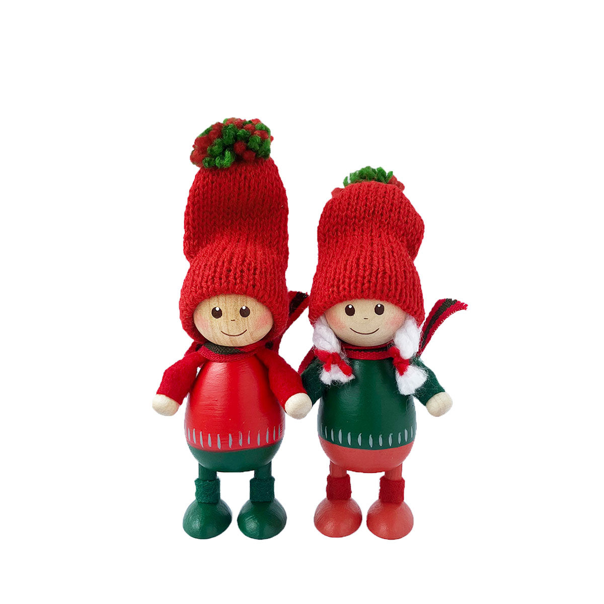 【予約】【2023新作】NORDIKA nisse ノルディカ ニッセ クリスマス 木製人形 ( 緑のセーターの胴長の女の子 / ツインズ )