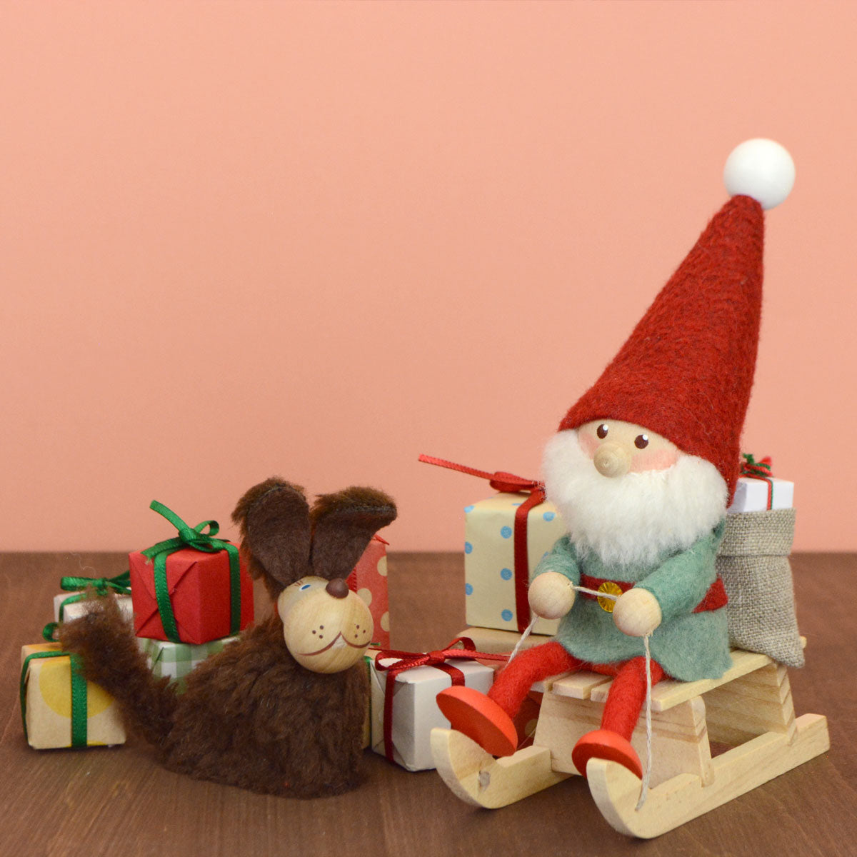 【予約】【2023新作】NORDIKA nisse ノルディカ ニッセ クリスマス 木製人形 ( イヌ / ブラウン )