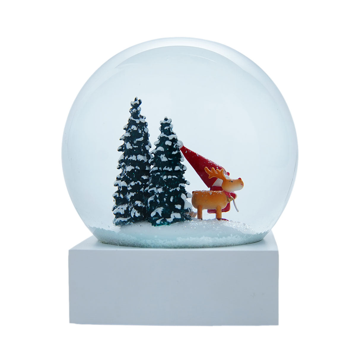 スノードーム││クリスマス気分のトナカイ│131 ノルディカ ニッセ サンタ クリスマス スノードーム（ そりをひいた