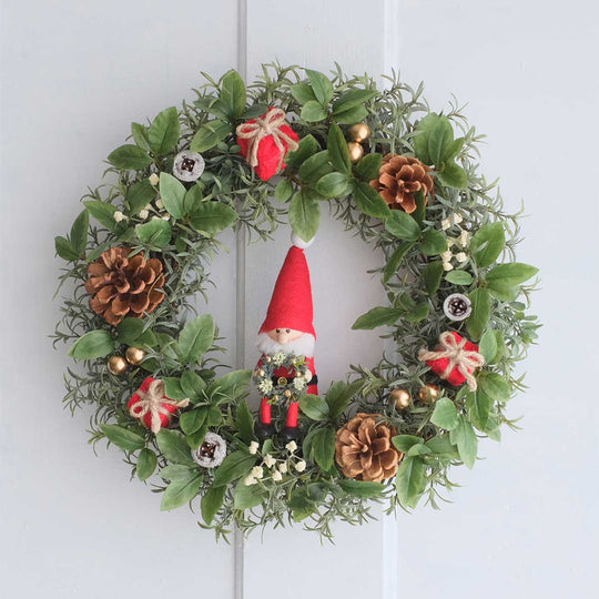 【数量限定】NORDIKA nisse ノルディカ ニッセ クリスマスリース2024 ( ミニリースを持ったサンタ / 33cm )