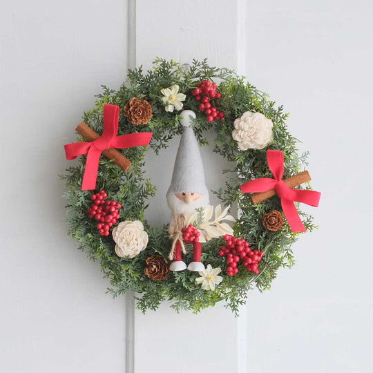【数量限定】NORDIKA nisse ノルディカ ニッセ クリスマスリース2024 ( 木の実を持ったサンタ / サイレントナイト / 25cm )