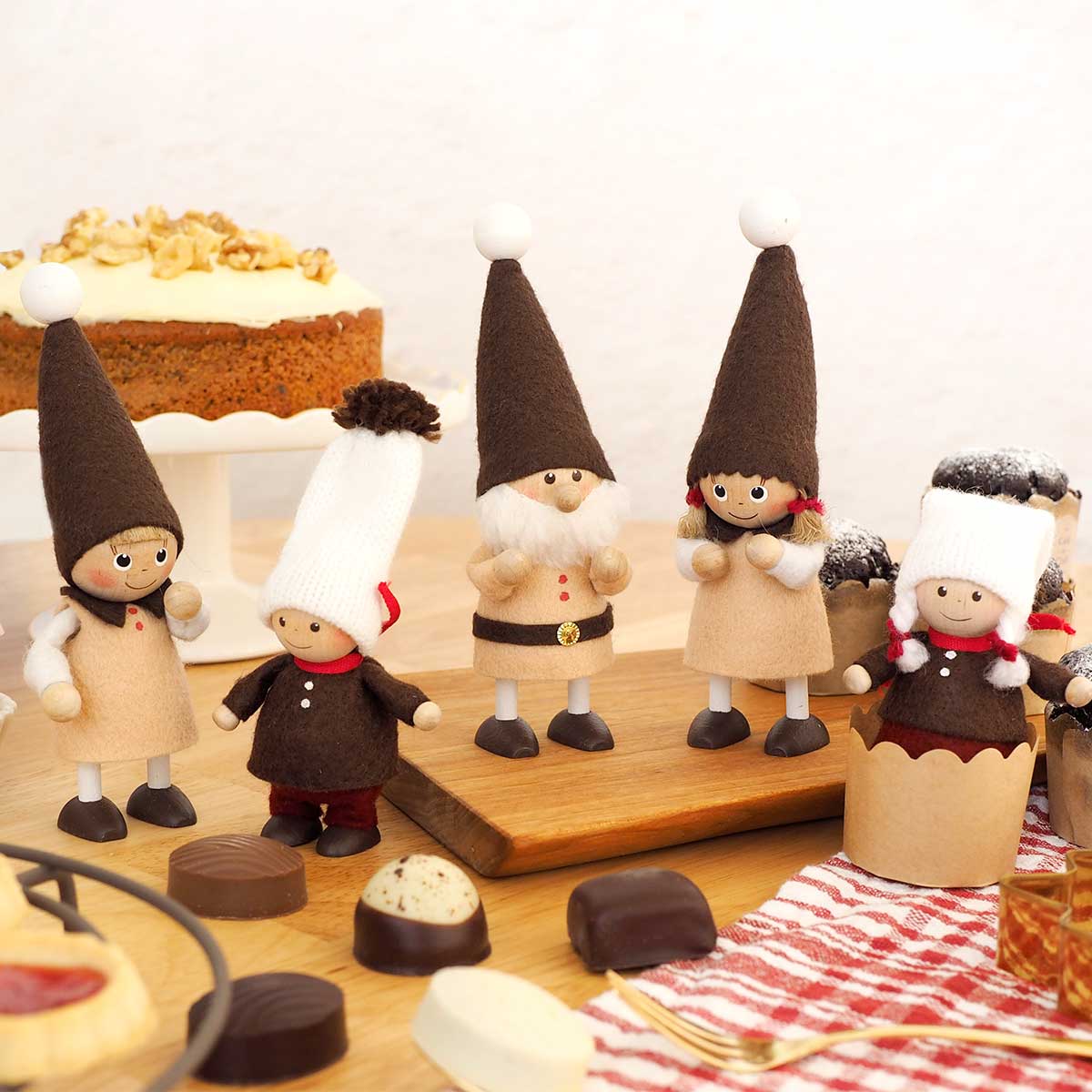 【美品】NORDIKA nisse ノルディカニッセ　木製人形　3体セット NORDIKA nisse ノルディカ ニッセ クリスマス 木製人形 ( サンタ