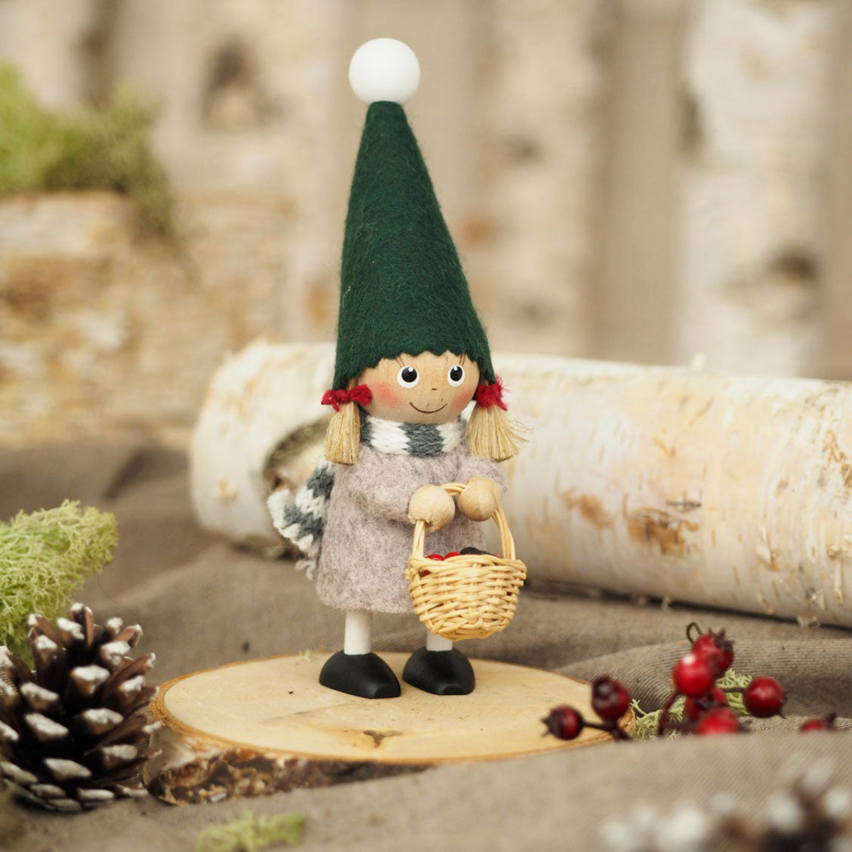 NORDIKA nisse ノルディカ ニッセ クリスマス 木製人形 ( ベリー摘みの