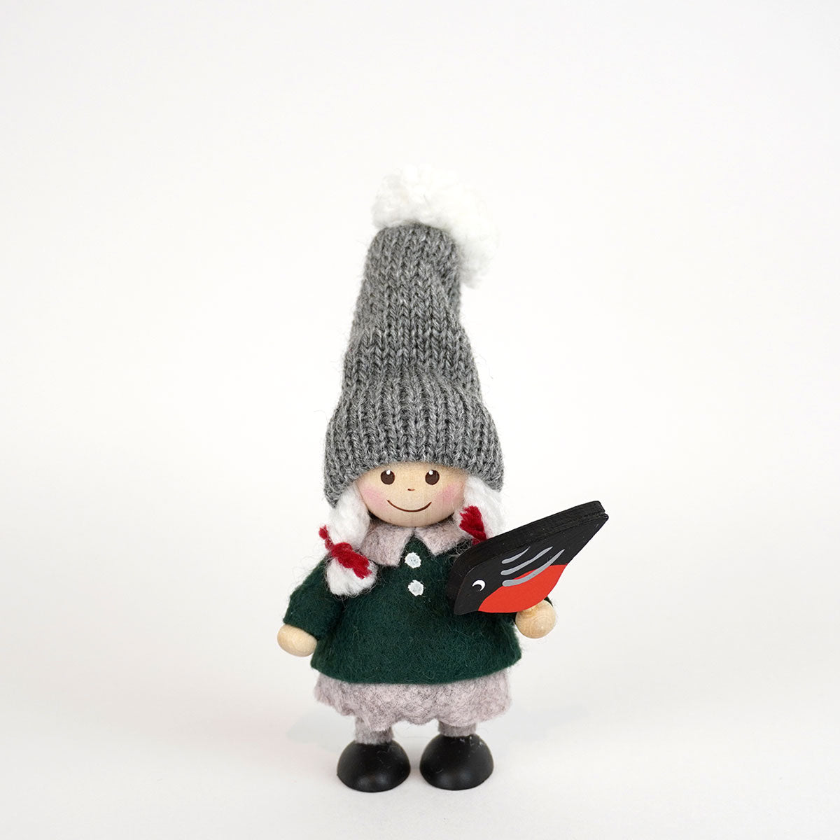 【予約】【2025新作】NORDIKA nisse ノルディカ ニッセ クリスマス 木製人形 ( 小鳥と話す女の子 / Nordic Forest )