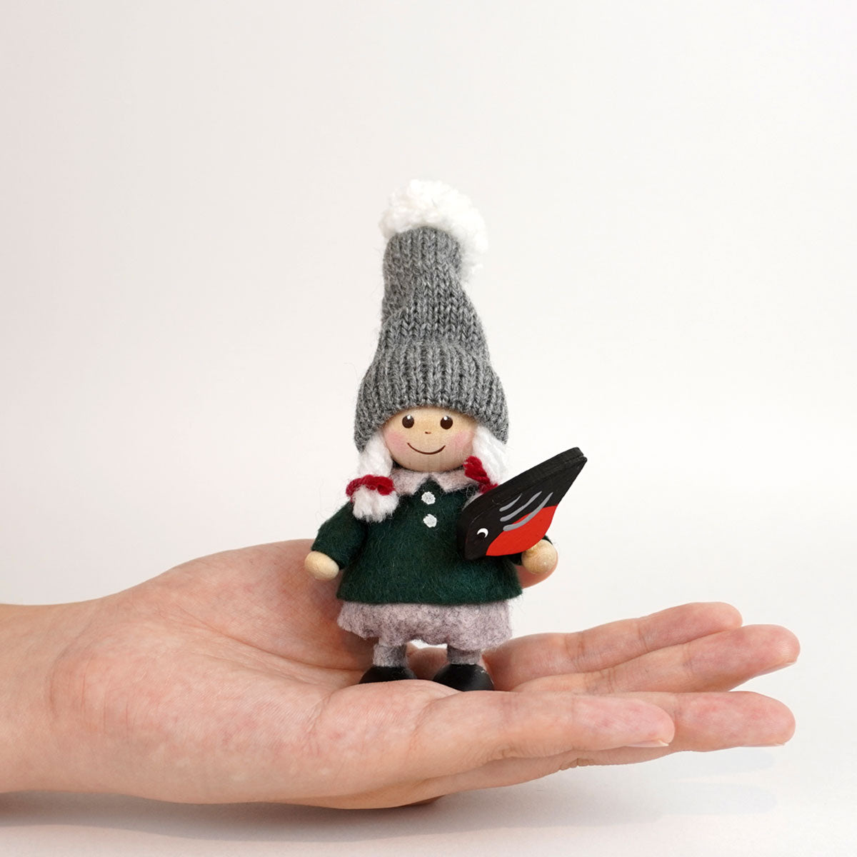 NORDIKA nisse ノルディカ ニッセ クリスマス 木製人形 ( 小鳥と話す
