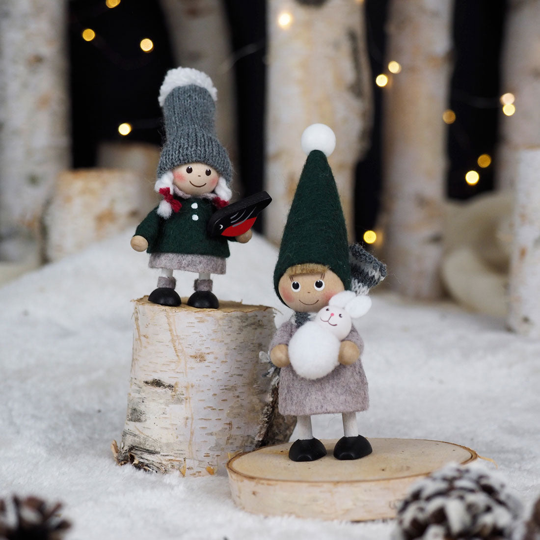【予約】【2025新作】NORDIKA nisse ノルディカ ニッセ クリスマス 木製人形 ( 小鳥と話す女の子 / Nordic Forest )