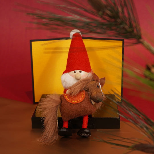 【2025新作】NORDIKA nisse ノルディカ ニッセ クリスマス 木製人形 ( 馬を抱えたサンタ / レッド )