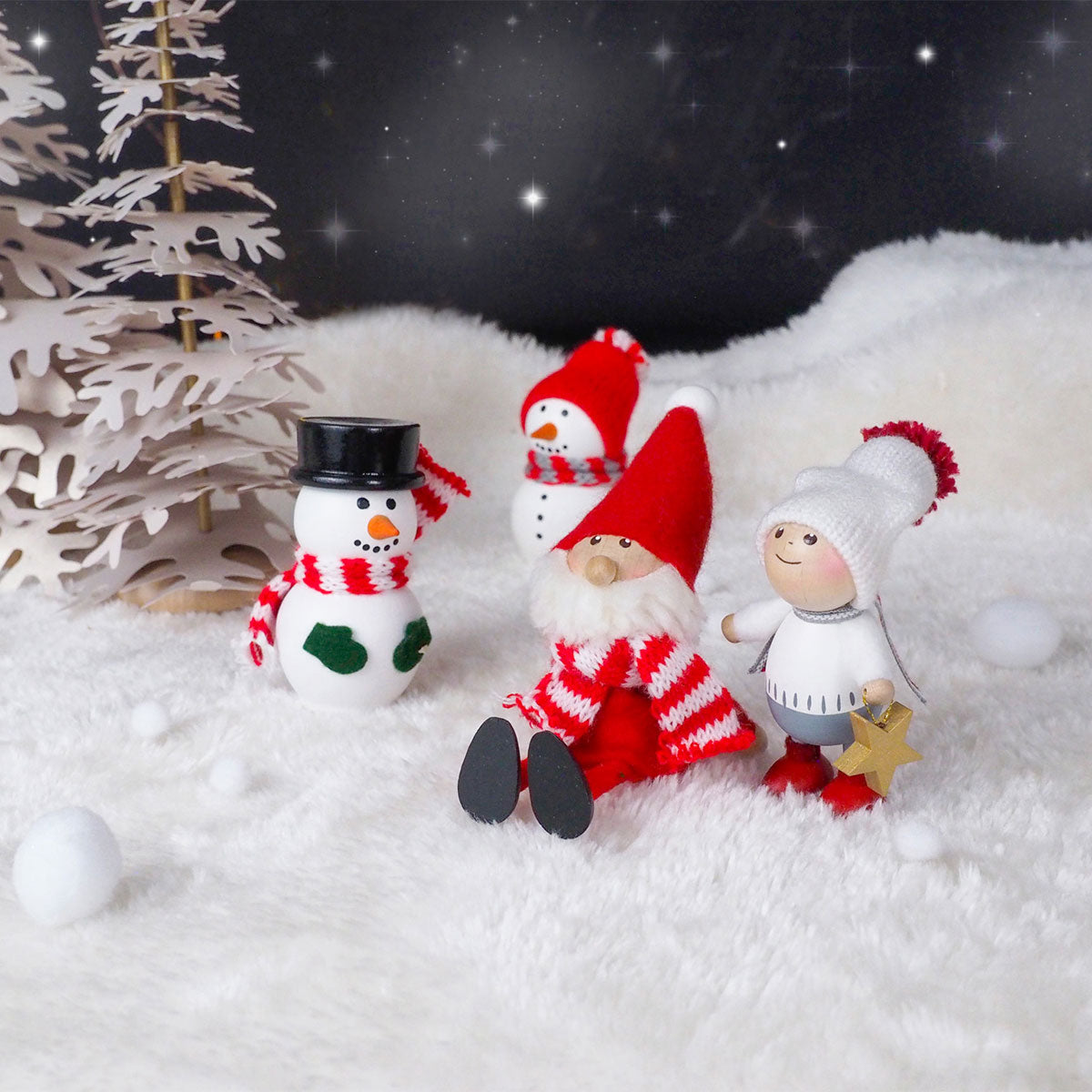 【予約】【2025新作】NORDIKA nisse ノルディカ ニッセ クリスマス 木製人形 ( スノーマン / ハット＆ミトン )