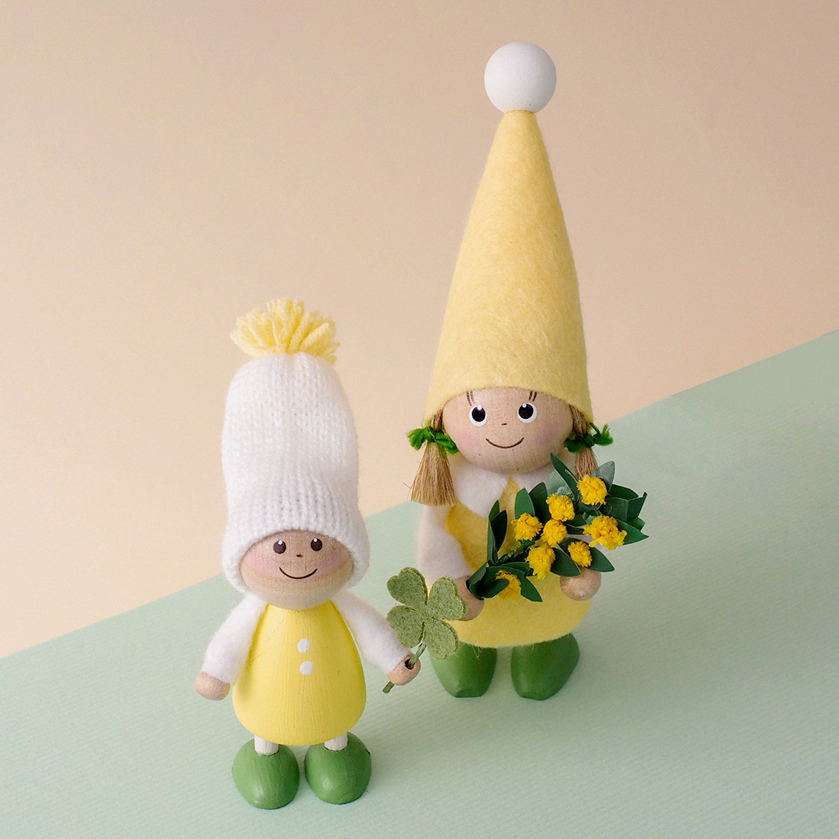 限定⭐︎ノルディカニッセ　ミモザブーケ付き NORDIKA nisse ノルディカ ニッセ クリスマス 木製人形 ( ミモザを持っ