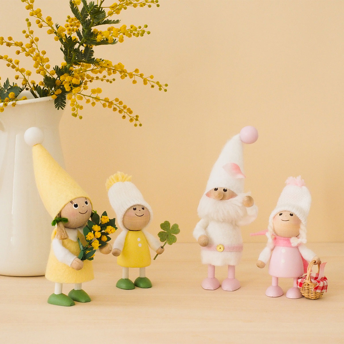 NORDIKA nisse ノルディカ ニッセ クリスマス 木製人形 ( ミモザを持っ