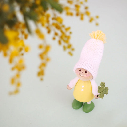 【予約】NORDIKA nisse ノルディカ ニッセ クリスマス 木製人形 ( クローバーを持った小さな男の子 / Spring Series )