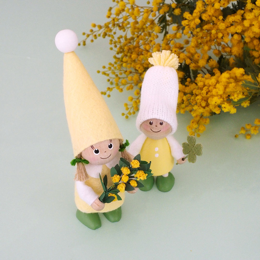 【予約】NORDIKA nisse ノルディカ ニッセ クリスマス 木製人形 ( クローバーを持った小さな男の子 / Spring Series )