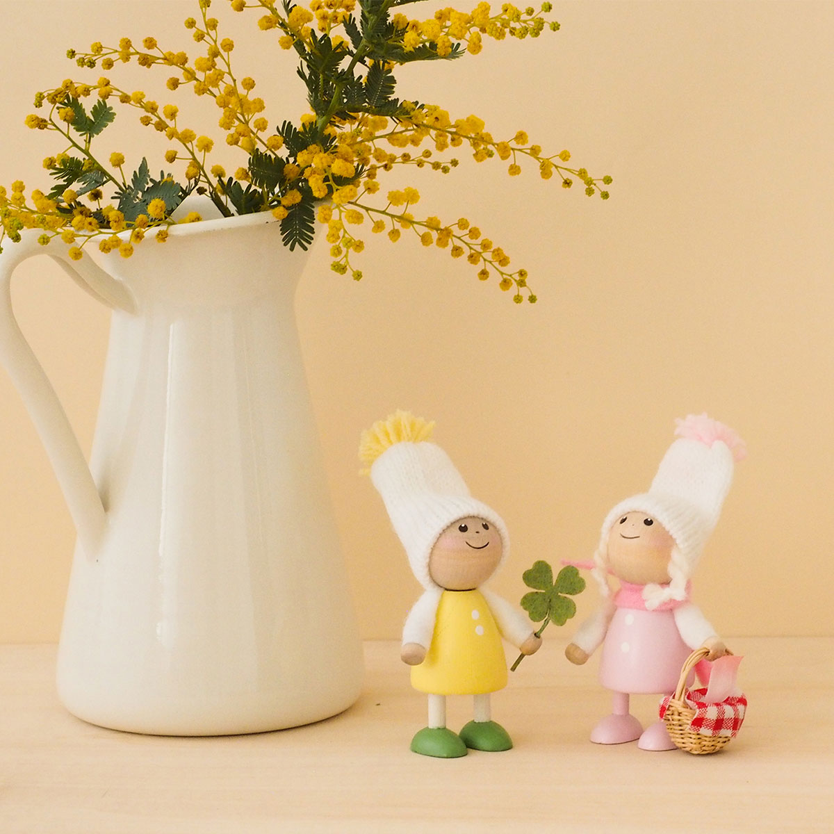 【予約】NORDIKA nisse ノルディカ ニッセ クリスマス 木製人形 ( クローバーを持った小さな男の子 / Spring Series )