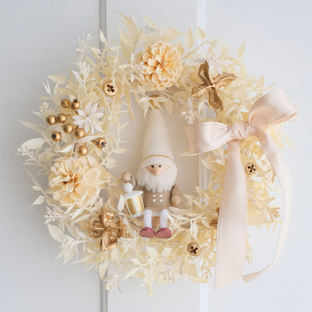 【2026新作】NORDIKA nisse ノルディカ ニッセ クリスマスリース ( Ribbon / ホワイト / 30cm  )