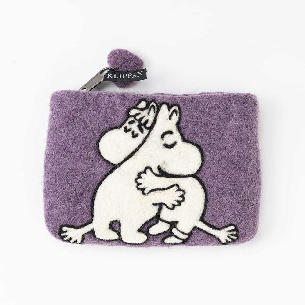 Moomin ムーミン KLIPPAN クリッパン フェルトポーチ  ( ムーミンインラブ / 15×10cm / パープル )