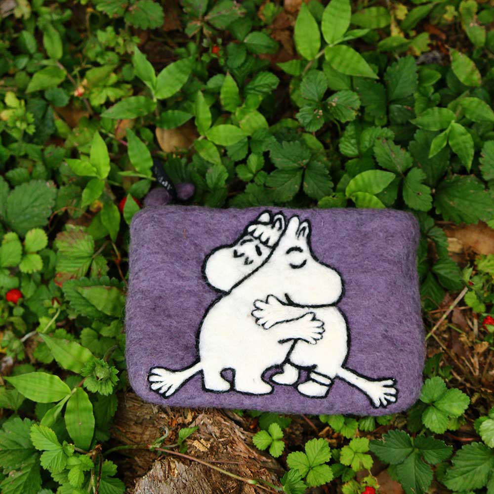 Moomin ムーミン KLIPPAN クリッパン フェルトポーチ  ( ムーミンインラブ / 15×10cm / パープル )