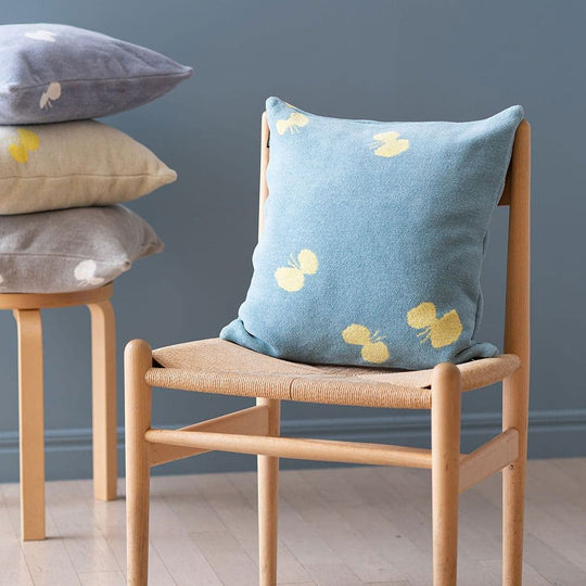 KLIPPAN クリッパン シュニールコットン クッションカバー CHOUCHO ( 45×45cm / ブルー&イエロー )