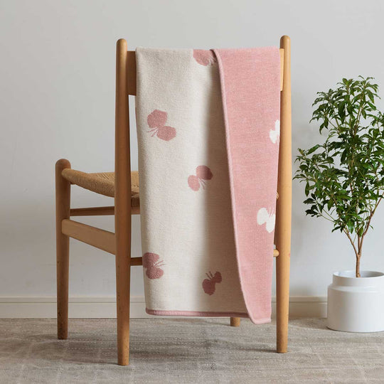 KLIPPAN クリッパン シュニールコットン ミニブランケット CHOUCHO ( 70×90cm / スモーキーピンク )