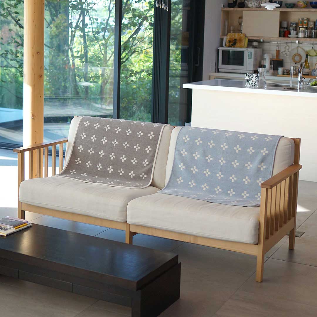 KLIPPAN クリッパン シュニールコットン ミニブランケット シャーンスンド ( 70×90cm / エクリュ )