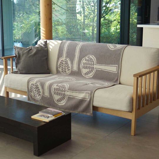 KLIPPAN クリッパン シュニールコットン ハーフブランケット FOREST SPOON ( 90×140cm / グレージュ )