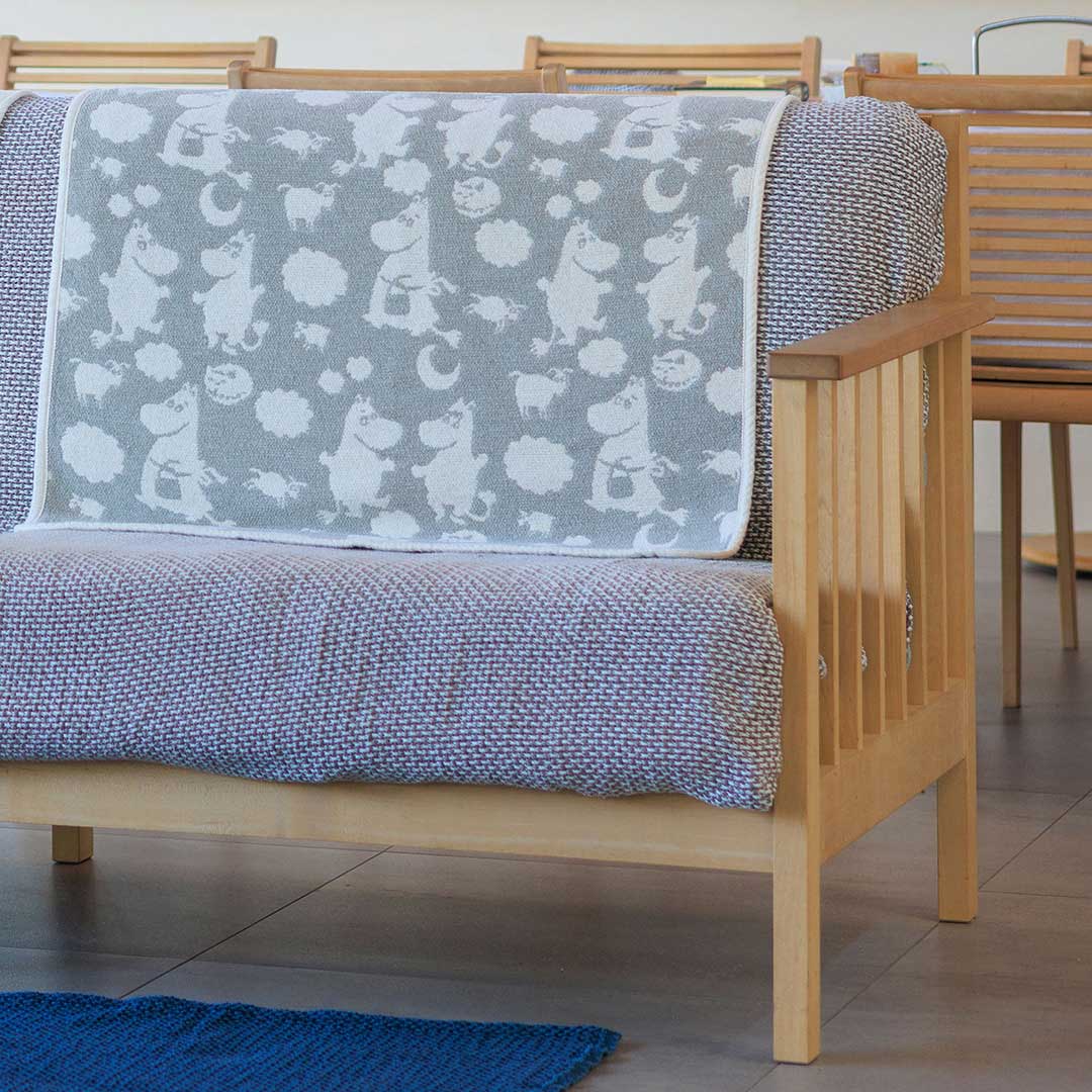 Moomin ムーミン KLIPPAN クリッパン シュニールコットン ミニブランケット ピルビ＆ムーミン ( 70×90cm / エクリュ )