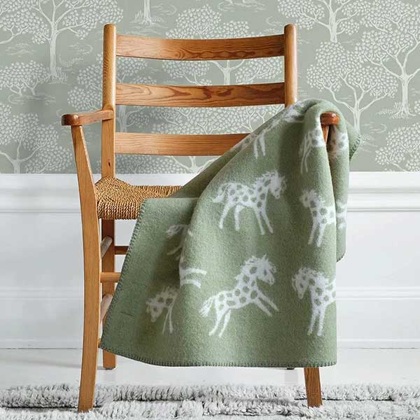 KLIPPAN クリッパン ウールミニブランケット ポニー ( 65×90cm / グリーン )