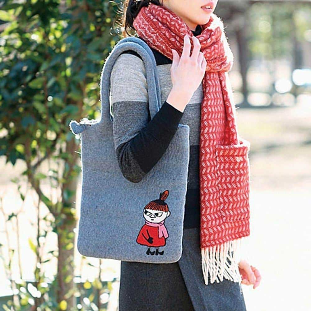 Moomin ムーミン KLIPPAN クリッパン フェルトバッグ ( スニーキーミイ / グレー )