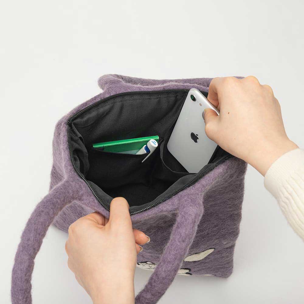 Moomin ムーミン KLIPPAN クリッパン フェルトバッグ ( ムーミンインラブ / パープル )