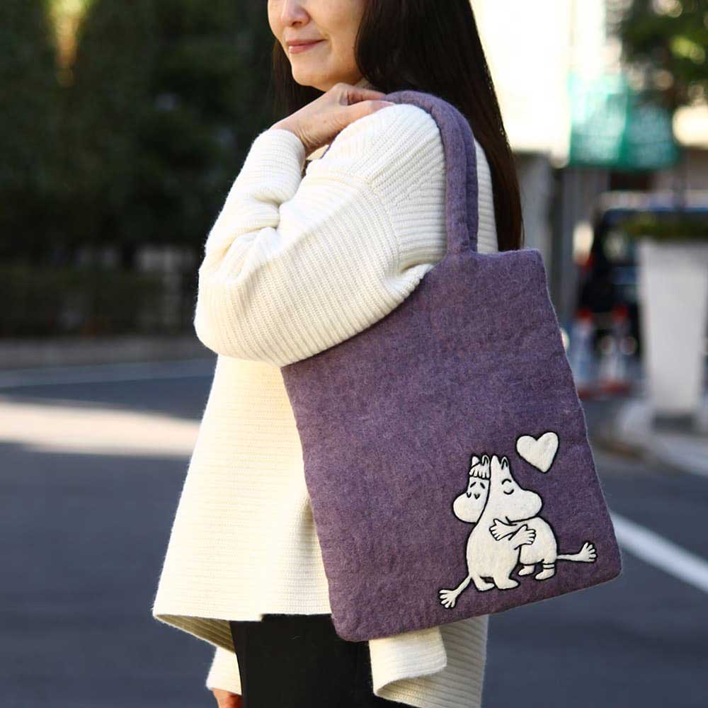 Moomin ムーミン KLIPPAN クリッパン フェルトバッグ ( ムーミンインラブ / パープル )