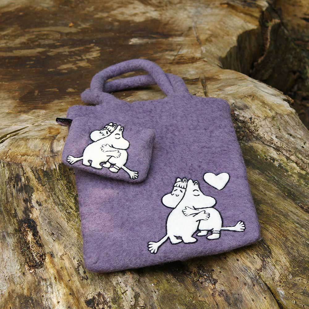 Moomin ムーミン KLIPPAN クリッパン フェルトバッグ ( ムーミンインラブ / パープル )