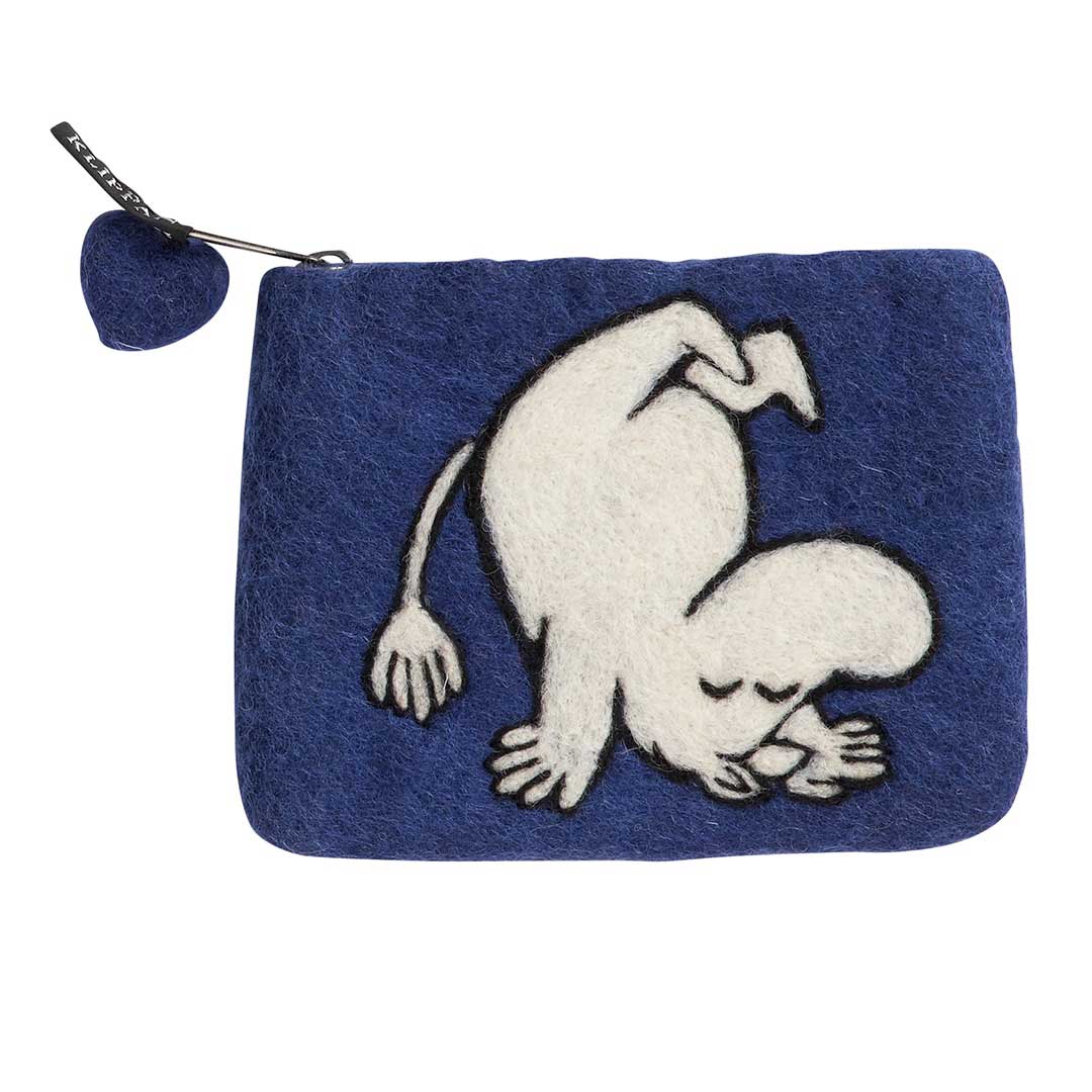 Moomin ムーミン KLIPPAN クリッパン フェルトポーチ ( ムーミン アップアンドダウン / ブルー )