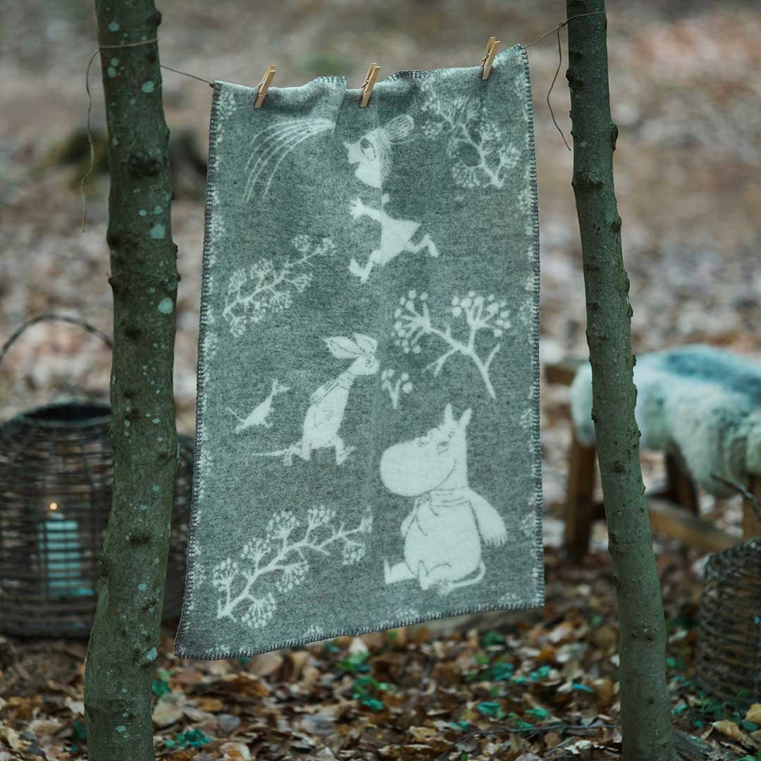 Moomin ムーミン KLIPPAN クリッパン ウールミニブランケット ( ムーミン ウィンターランド / 65×90cm / グレー )