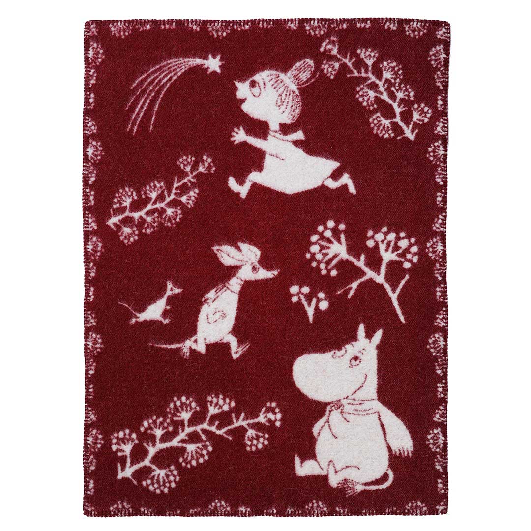 Moomin ムーミン KLIPPAN クリッパン ウールミニブランケット ( ムーミン ウィンターランド / ディープレッド )
