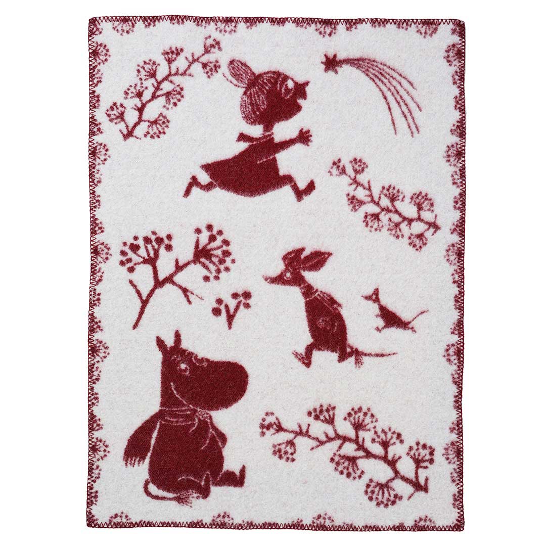 Moomin ムーミン KLIPPAN クリッパン ウールミニブランケット ( ムーミン ウィンターランド / 65×90cm / ディープレッド )
