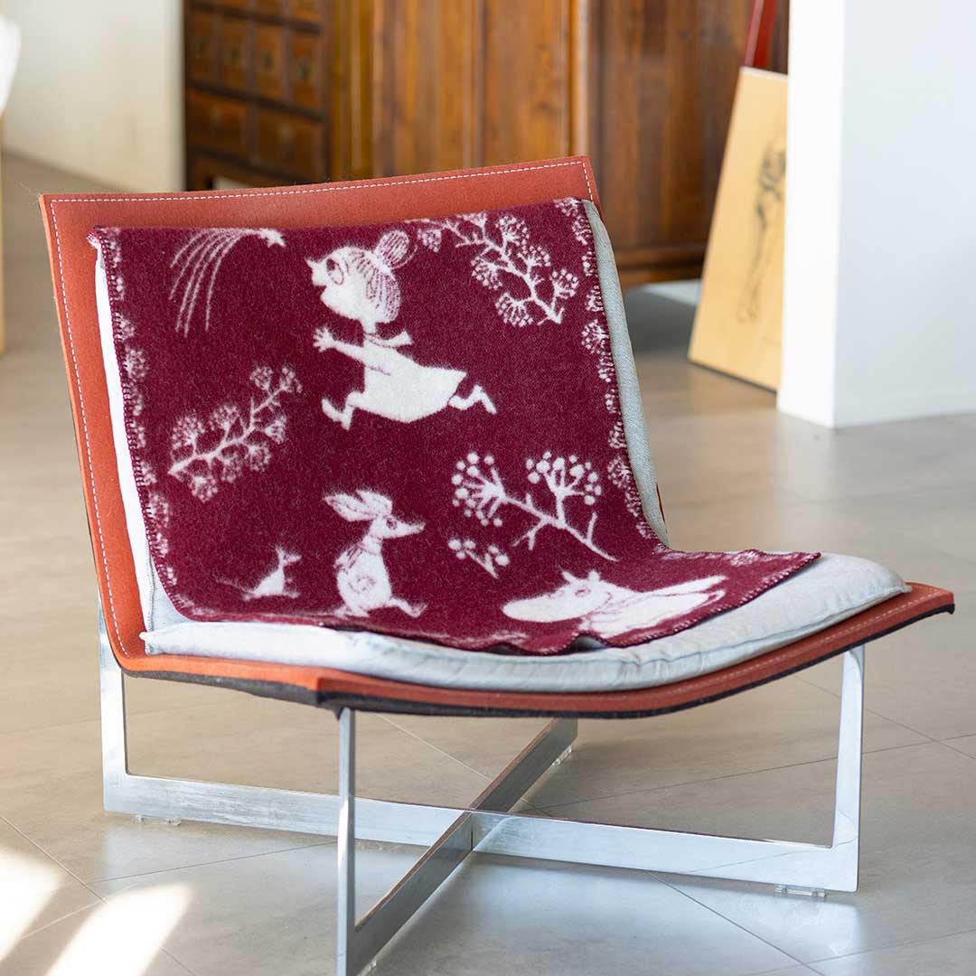 Moomin ムーミン KLIPPAN クリッパン ウールミニブランケット ( ムーミン ウィンターランド / 65×90cm / ディープレッド )